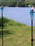2-Pack Patio Torches Metal Swirl Green Glass Outdoor Lawn Garden Tabletop Decor