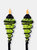2-Pack Patio Torches Metal Swirl Green Glass Outdoor Lawn Garden Tabletop Decor - Green
