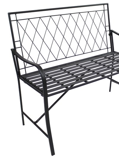 Sunnydaze Decor 2-Person Argyle Diamond Iron Outdoor Garden Bench product