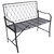 2-Person Argyle Diamond Iron Outdoor Garden Bench - Black