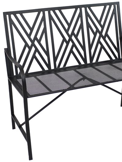 Sunnydaze Decor 2-Person Geometric Lattice Iron Outdoor Garden Bench product