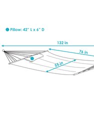 2-Person Quilted Spreader Bar Hammock Bed with Pillow - Tidal Wave