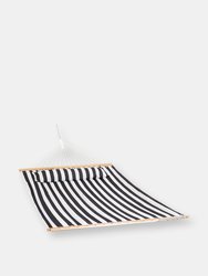 2-Person Quilted Spreader Bar Hammock & Pillow - Black/White
