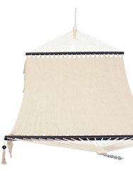 2-Person Woven Hammock With Wooden Spreader Bars - Natural