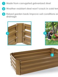 2 Piece Galvanized Steel Raised Garden Bed Elevated Planter Grow Kit 48"