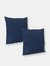 2 Square Outdoor Throw Pillow Covers - Dark Blue