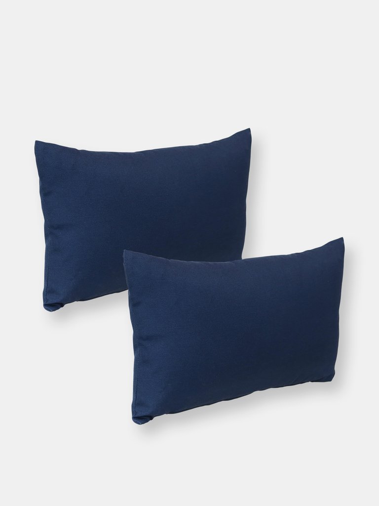 2 Square Outdoor Throw Pillow Covers - Dark Blue