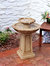 2-Tier Beveled Flower Outdoor Water Fountain 28" Garden Patio Feature