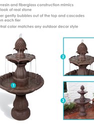 2-Tier Curved Plinth Outdoor Water Fountain - 38"