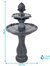 2-Tier Solar Power Outdoor Water Fountain with Battery 46" Pineapple Black