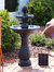 2-Tier Solar Power Outdoor Water Fountain with Battery 46" Pineapple Black