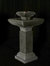 2-Tier Square Bird Bath Outdoor Water Fountain 25" Feature with LEDs