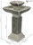 2-Tier Square Bird Bath Outdoor Water Fountain 25" Feature with LEDs