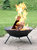22" Fire Pit Cast Iron with Steel Finish Raised Portable Fire Bowl