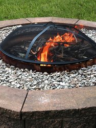 24" Round Heavy Duty Steel Spark Screen Fire Pit Mesh Wood Burning Accessory