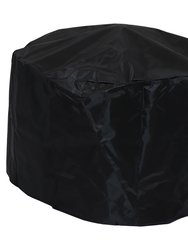 24.5" Steel Fire Pit With Trapezoid Pattern And PVC Cover - Black