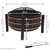 24.5" Steel Fire Pit With Trapezoid Pattern And PVC Cover - Black