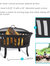 25-Inch Steel Mesh Stripe Cutout Fire Pit with Spark Screen and Poker