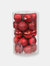 25-Piece Shatterproof Christmas Ornaments - Red