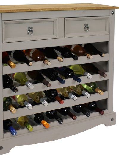 Sunnydaze Decor 28-Bottle Solid Pine Freestanding Wine Rack - Gray - 34.5" product