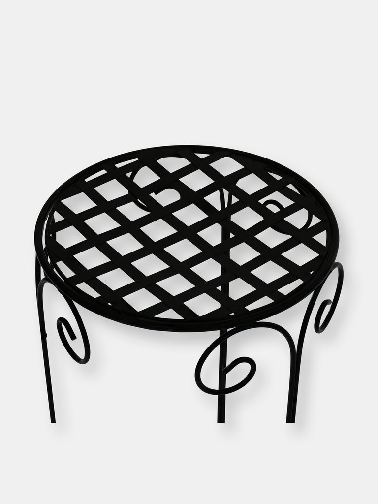 3-Piece Metal Iron Plant Stand Set with Scroll Design