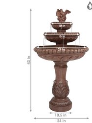 3-Tier Dove Pair Outdoor Water Fountain 43" Patio and Garden Feature