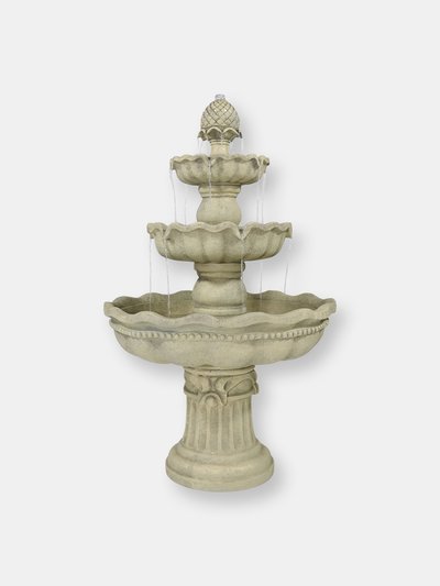 Sunnydaze Decor 3-Tier Pineapple Outdoor Water Fountain White Finish Patio Feature product