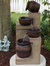 30" Cascading Terra Bowls Solar Outdoor Water Fountain w/ Battery/ LED