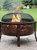 30" Fire Pit Steel with Northwoods Fishing Design and Spark Screen