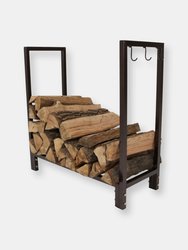 30" Firewood Rack Log Holder Storage Stacker Steel Metal Indoor Outdoor Accesory