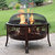 30" Pheasant Hunting Steel Fire Pit With Spark Screen - Bronze