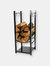 32" Firewood Rack Log Storage Tool Holders Storage Black Steel Accessory