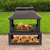 32" Steel Outdoor Fireplace With Log Storage - Brushed Bronze