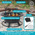 32.75" Arrow Motif Steel Fire Pit With Cooking Grate - Black