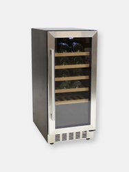 33 Bottle Mini Beverage Refrigerator Glass Door Wine Beer or Water - Silver