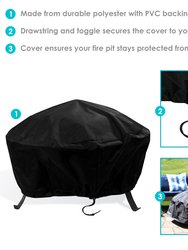 36" Round Fire Pit Cover Weather Resistant Outdoor Patio Polyester PVC