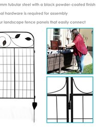 4-Piece Romantic Vines Metal Garden Fence Panels