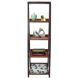 4-Shelf Acacia Wood Ladder Bookshelf - 59.75" H