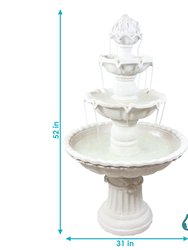 4-Tier Fruit Top Outdoor Water Fountain Backyard Garden Feature