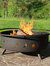 42" Fire Pit Steel Cosmic Design with Spark Screen and Firewood Poker