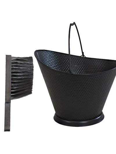 Sunnydaze Decor 5-Gallon Iron Ash Bucket With Shovel And Brush - Black product