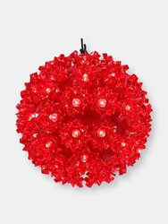 5-Inch Indoor/Outdoor Lighted Ball Hanging Decor - Red