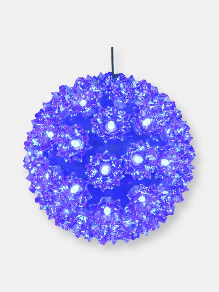 5-Inch Indoor/Outdoor Lighted Ball Hanging Decor - Blue