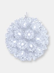 5-Inch Indoor/Outdoor Lighted Ball Hanging Decor - White