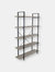 5-Shelf Bookshelf Open Bookcase Stand Storage Industrial Rustic Display Teak - Grey
