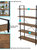 5-Shelf Bookshelf Open Bookcase Stand Storage Industrial Rustic Display Teak