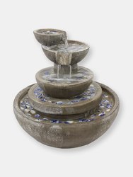 5-Tier Mosaic Marvel Outdoor Water Fountain Feature - 22" - Light Grey