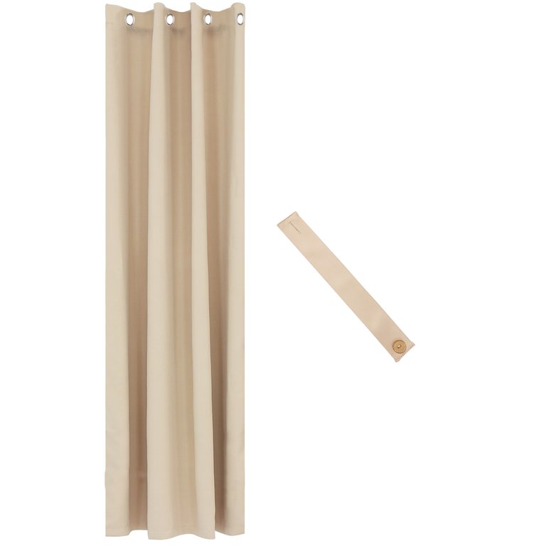 52" x 107.5" Blackout Curtain Panel With Grommet Top - Beige