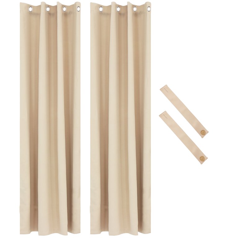 52" x 107.5" Blackout Curtain Panel With Grommet Top - Beige