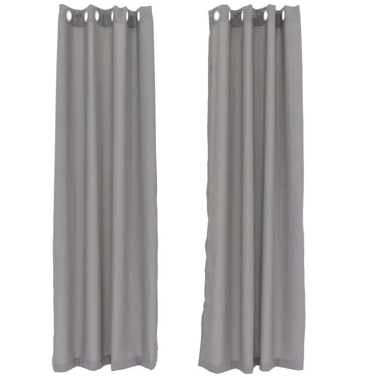 52" x 84" Indoor/Outdoor Curtains Weatherproof Patio Grommet Top Panel - Grey